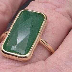 Elegant Green Stone Gold Ring (2061)